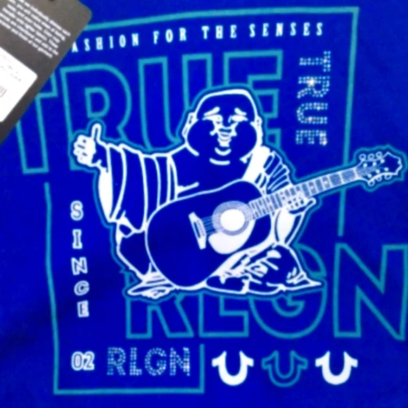 NWT True Religion Crystal Buddha Logo Cropped Hoodie XL - Picture 4 of 5